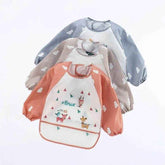 🍼Mess-Free Mealtimes with This Adorable Waterproof Long Sleeve Bib! - ThiGui